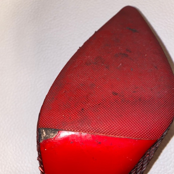 Christian Louboutin So Kate Python Red Sole Pump - Picture 12 of 13